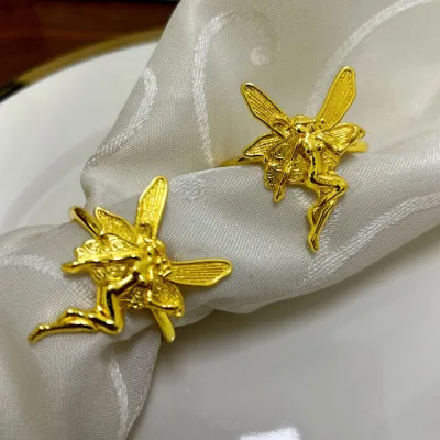 Golden Modern Eco-Friendly High-End Metal Napkin Ring for Parties Events