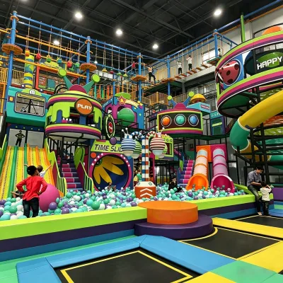 One-stop Solution Colorful Sci Fi Indoor Playground Equipment for Kids Large Soft Play Center with Slides Climbing and Ball Pool