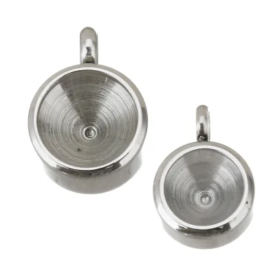 Stainless Steel Pendant Setting Base Round Diamond Tray Fashion Jewelry Charm Without Stone Jewelry Findings
