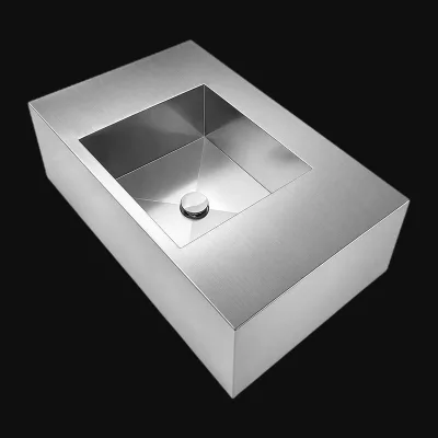 Premium SUS 304 Stainless Steel Wash Basin Wall-Mounted Industrial Rectangular Hand Wash Basin for Commercial Wahroom