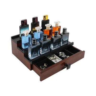 3 Tier Wooden Cologne Perfume Organizer Stand for Men