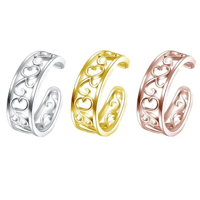 New Trendy Waterproof Stainless Steel Summer Beach Holiday Foot Body Jewelry Girls Women Hollow Flower Toe Rings