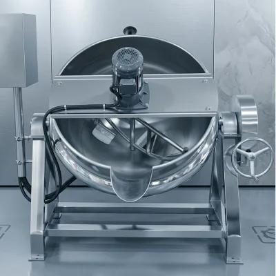 HUAGANG Marmita Con Agitador High Quality Food Grade Steam Jacketed Kettle Mixer 1000kg/h Capacity 48kw Motor Stainless Steel