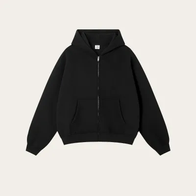Spring American Fashion Brand Retro Solid Long Knitted Velvet Warm Hoodie Heavyweight Casual Loose Zipper Jacket for Unisex