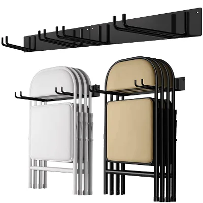 JH-Mech Multi-Purpose Yard Tool Hanging Storage Rack for Folding Chair Organizer Metal Garden Tool Organizer Wall Mount