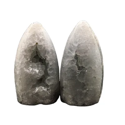 Wholesale Natural White Agate Crystal Flame Druzy White Agate Geode Free Form Crystal Craft for Healing Decoration