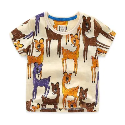Cheap T Shirt Printing Kid's Plain No Brand Cartoon Printed Summer T Shirts With Wholesale Price