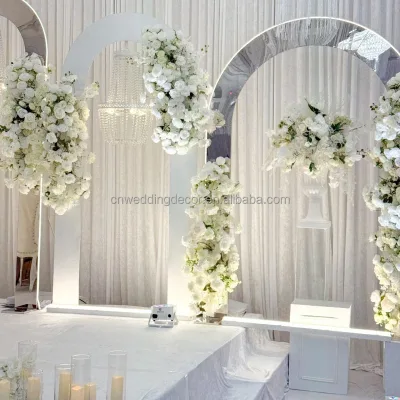 Detachable Stainless Steel Wedding Arch Wedding Frame Portable Wedding Ceremony Backdrop for Indoor Outdoor Decoration