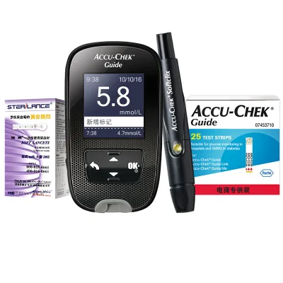 ACCU CHEK HD Electric Screen Displays Multifunctional Real-time Blood Glucose Meter with Built-In Battery and Test Paper