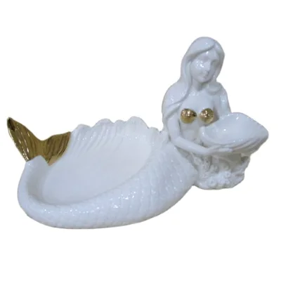 Ceramic Mermaid Design Tray Box Key Storage Soap Dish Peanut & Candy Bowl Ashtray & Nut Dish Organizer Dishes & Plates