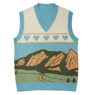 DiZNEW V-neck Vest Path Naughty Knitting Little Love Boy Small Size Sweater