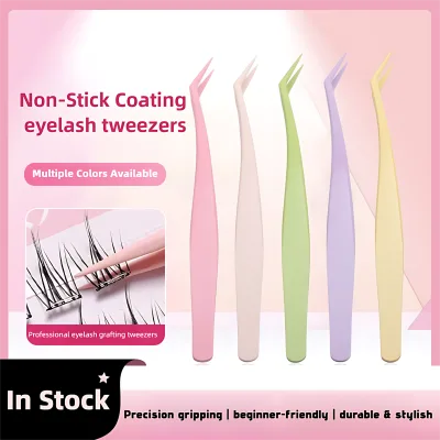 Non-Stick Eyelash Tweezers Dolphin Tweezers Bulk Private Label Anti-Static Lash Extension Makeup Tools for Glued Cluster Lashes