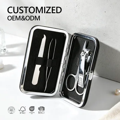 Travel Manicure Kit Professional Nail Clippers Pedicure Nail Care Tools Grooming Stainless Steel Set with Portable Travel Case