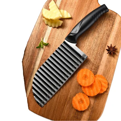 Manual Corrugated Sustainable Vegetable Fruit Cutter French Fries Salad Kitchen Cutting Tool Wave Potato Knife Made of Plastic
