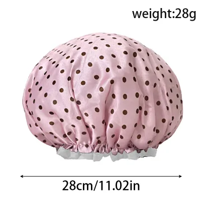 Waterproof Double Layer Shower Cap Cute Floral Print Elastic Hair Cover for Women Bathing Spa Gorro De Ducha Impermeable