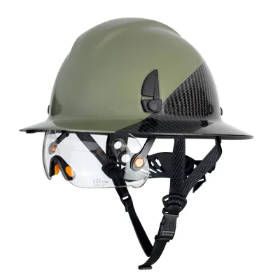 Carbon-fiber Hard Hat Professional Miner's Cap Lightweight Stylish Wide-Brimmed Custom Logo 6 Suspension Points Non-Slotted