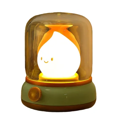 Candle Night Light Cute Kerosene Lamp Desktop LED Decorative Light USB Rechargeable Night Light Bedroom Creative Children's Gift