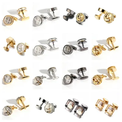 French Style Enamel Charms Brass Men Cufflinks Exhibition Luxury Cufflinks for Tourist Souvenir Corporate Gift Items