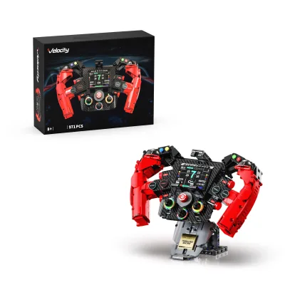Concept Red Racing Steering Wheel Building Blocks, 971 PCS Car Model Ornament