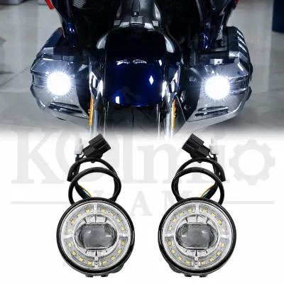 KOLMIO-LAM Motorcycle LED Fog Lights Kit Strobe Auxiliary Lamp Fit for Goldwing GL1800 Tour 2018-2021