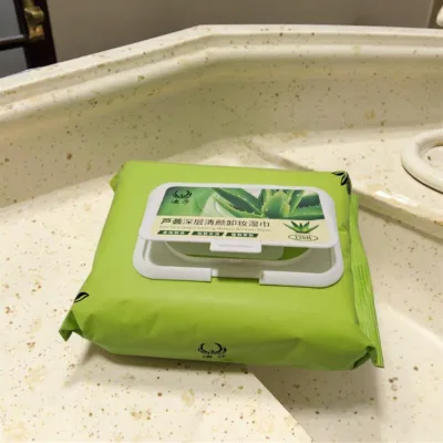 Customized Printed Makeup Remover Wet Wipes Packaging Bag - Reusable Wet Wipes Packaging Bag with Pull-off Opening