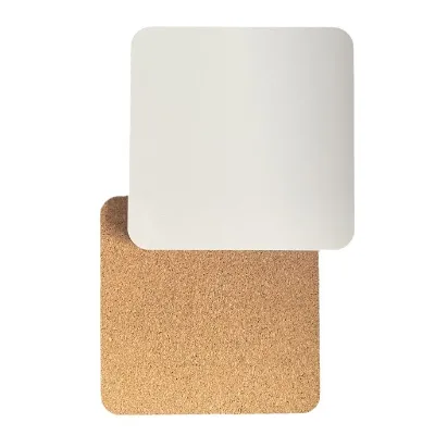 Factory Wholesale Square Shape MDF Coaster 90mm Cork Back Sublimation Blank Free Sample Available