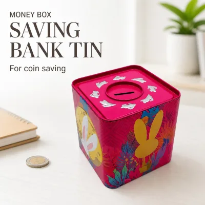 Square New Design Money Saving Box Metal Bank Money Tin Box