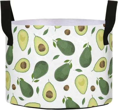 Avocado Grow Bag 3/5/7/10 Gallon Plant Growth Fabric Pot with Handle Thickened Non-Woven for Indoor Outdoor Use