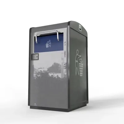 Smart Solar Stainless Steel Rubbish Bin with Light Box and Inductive Switch Rubbish Bin for Garden