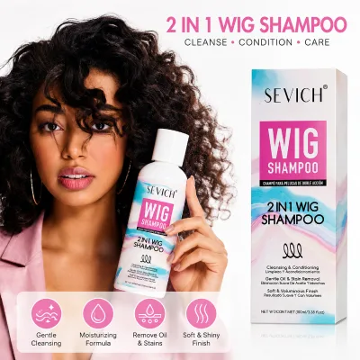 SEVICH Hair Wig Shampoo 2-In-1 Remove Oil Stain Soft Fluffy Finish Daily Care Shampoo for All Wig Types