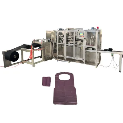 Custom Disposable Single-Use Non Woven Restaurant Adult Bibs Oil Proof Non-Woven Apron Folding Making Machine
