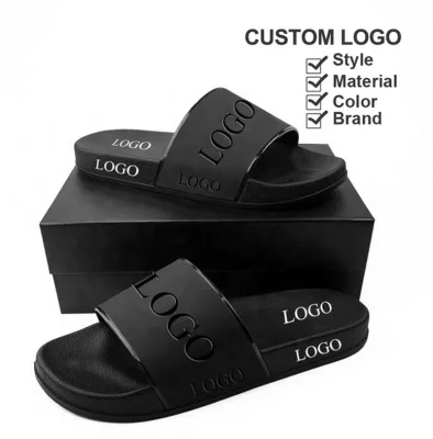 Low MOQ Custom Logo Men's EVA Slides Light Weight Waterproof Sport Slides with Custom Personalization