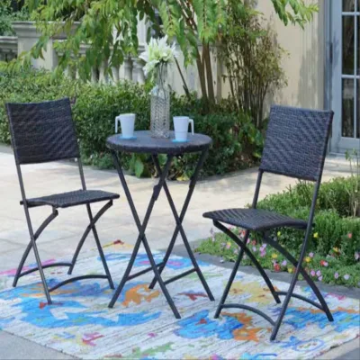 Leisure Rattan Chair Coffee Table Three-piece Aluminum Casting Outdoor Garden Furniture