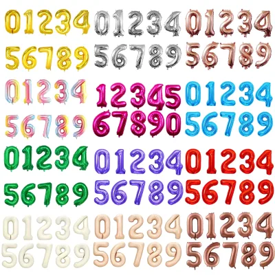 32 Inch Number Balloon 1 2 3 4 5 6 7 8 Digit Helium Foil Baby Shower Birthday Party Wedding Decor Balls Supplies