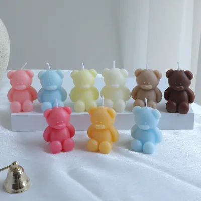 Hot Selling Mini Bear Paraffin Wax Handmade Art Candle Fragrance Luxury Gift Box Packaging Birthday Gift Scented Candles