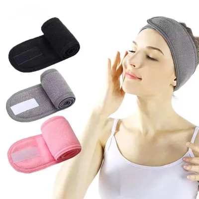 Adjustable Stretch Terry Cloth  Headband 1pc Facial Spa Shower Bath Wrap with Hair Accessories for Sport and Makeup