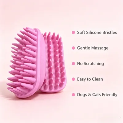 Clearance Sale Shampoo Brush for Back Massage Eco-Friendly Soft Silicone Shower Wash Curry Brush Bathroom Pet Grooming Product
