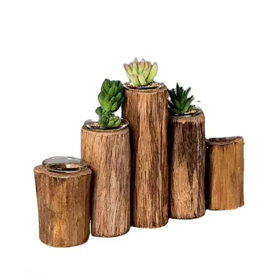 Rustic Wooden Tealight Tree Candle Holders Vintage Metal Crystal Votive Candelabra Perfect Succulent Planter for Christmas Gift