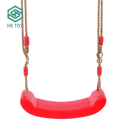 HS Toy Blow Moulded Patio Plastic Single Playground Garden Toy Swing Set Seat Belt for Kid With Rope