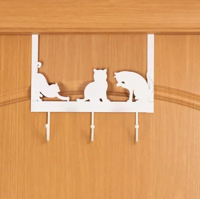 Custom Pattern Design Coat Hanger Cat Style Creative Coat Hook Metal Behinddoor Hook Wallmounted Hooks