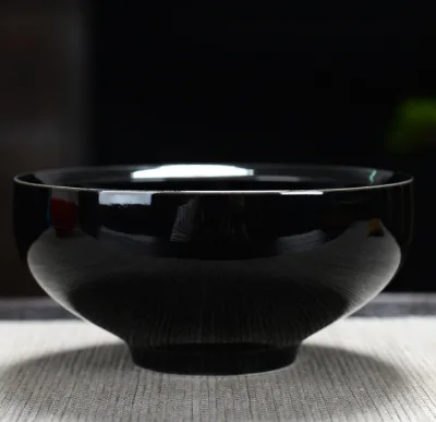 Classic Bright Black Color Matcha Bowl Black Chawan Pottery Tea Bowl