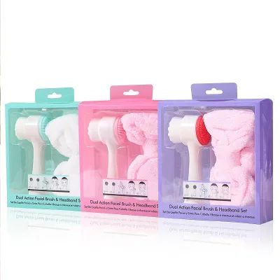 Dual Action Facial Brush Headband Set Makeup Tools Set