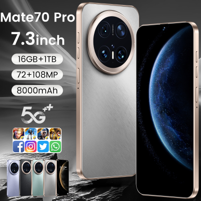 Hot Sale Mtae 70 Pro 7.3inch HD Screen 5G Smartphone Android 14 Mobile Phone 16GB+1TB Dual Card Original Mobilephone