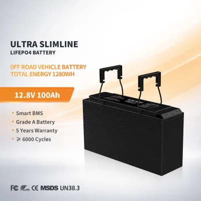 Cyclenpo Ultra-thin Black CE Certified Plastic Case 12.8V 100Ah LiFePO4 Battery Pack 6000 Cycles 4-Year Warranty Trucks Trailers