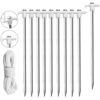8pc/lot Outdoor Tent Fixed Camp Pegs Campsite Stakes High Steel Nail with Luminous Plastic Head for Camping Tent