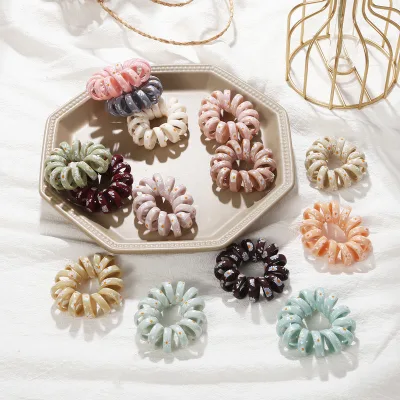 New Women Hair Accessories Elastic Hair Band Rubber Band Daisy Flower Printed Telephone Wire Line Hair Ties