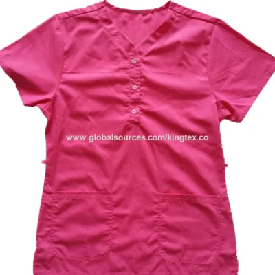 3 buttons V neck Medical Nurse Scrub