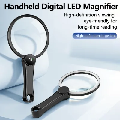 WUFAN OEM Factory Price Illuminated Handle PMMA 3X-5X-8X Magnifying Glass for Reading Handheld Outdoor Science Observation