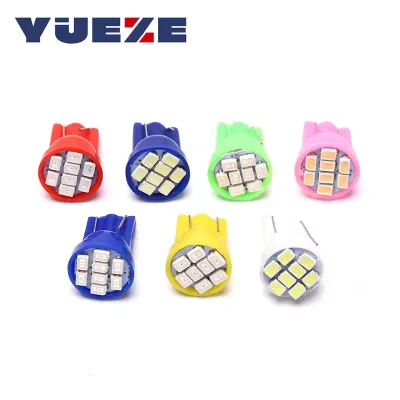 T10 W5W 158 192 168 194 1206 8SMD White Red Blue 12V Car LED Interior Bulbs License Plate Light Clearance Lamp Instrument Lamp