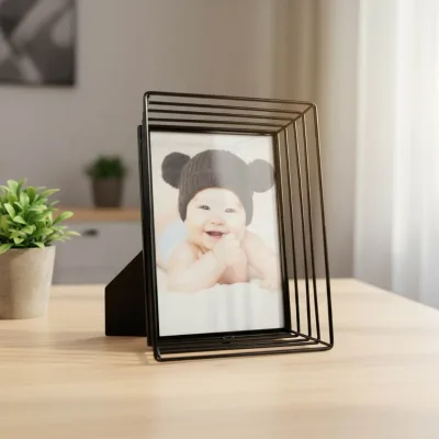 New style Metal Black Photo Frames Modern Concise Photos Use Glass Cover Frames